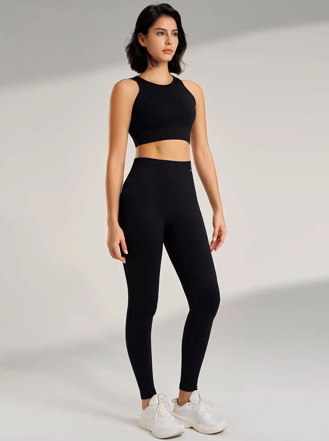 2 Pieces Seamless Crop Top & Leggings set