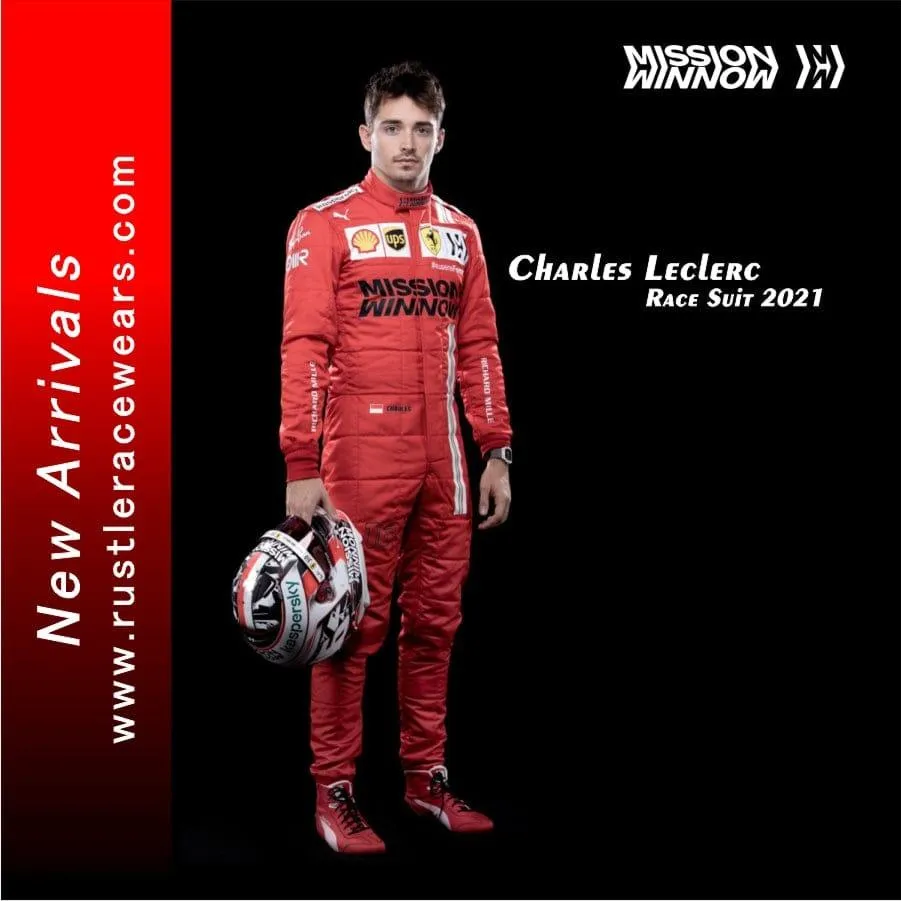 2021 Charles Leclerc Race Mission Winnow Scuderia Ferrari F1 Suit