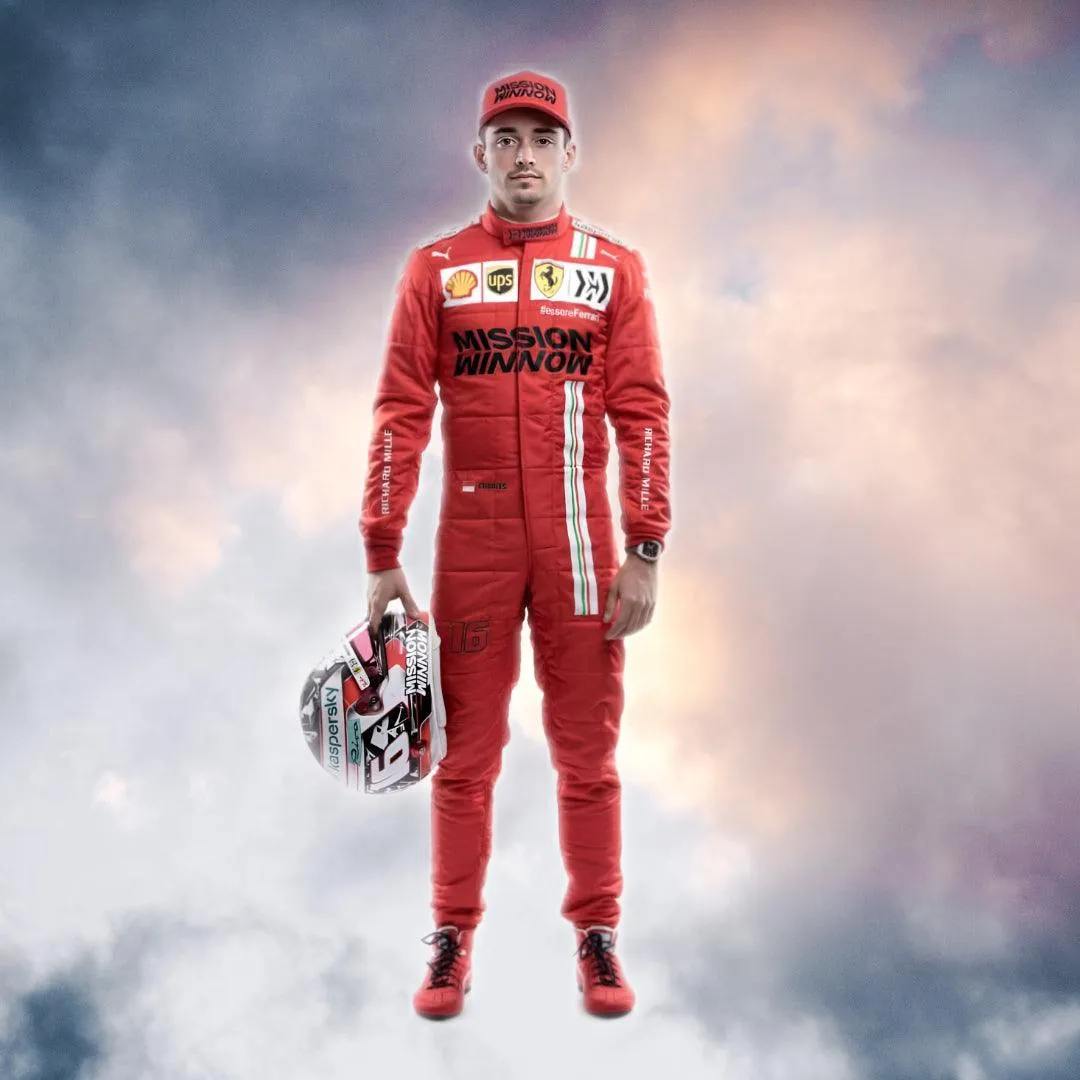 2021 Charles Leclerc Race Mission Winnow Scuderia Ferrari F1 Suit