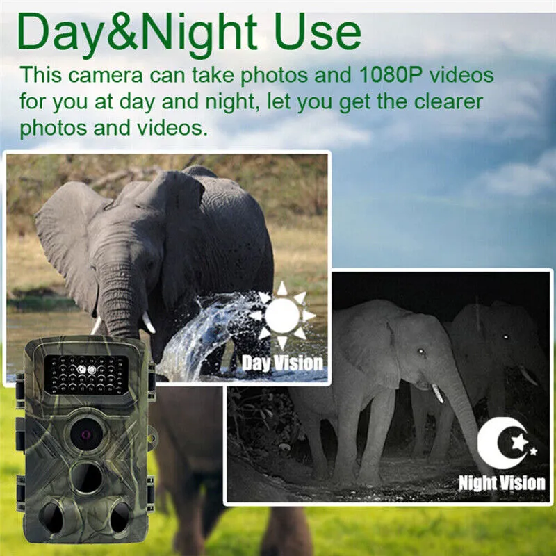 36MP 1080P Night Vision Hunting Trail Camera with 120° Lens