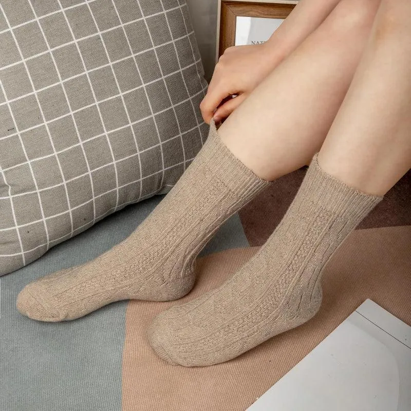 5 Pairs Versatile Wool Blend Socks – All Day Warmth