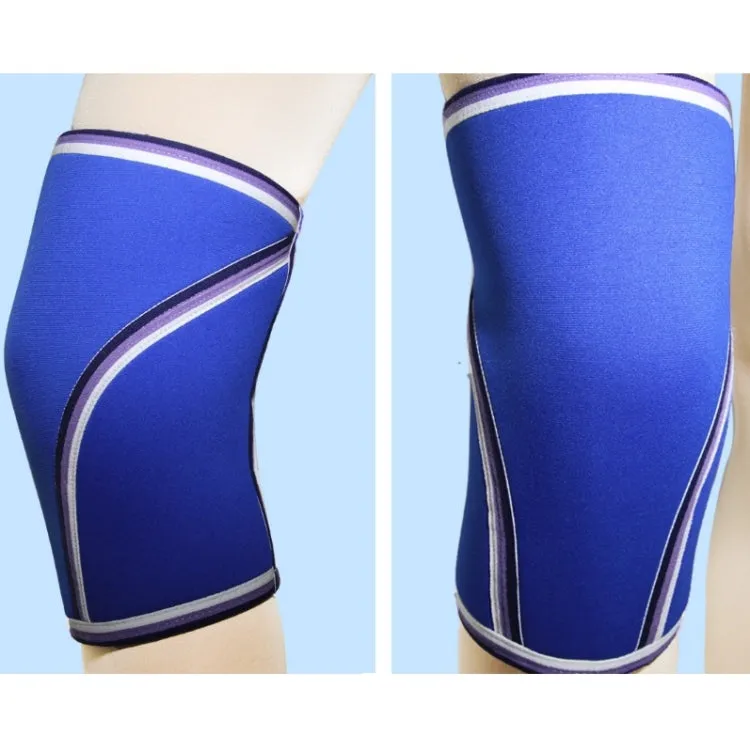 7mm SCR Neoprene Rubber Weightlifting Knee Pads Outdoor Sports Protector, Size:L(Blue)