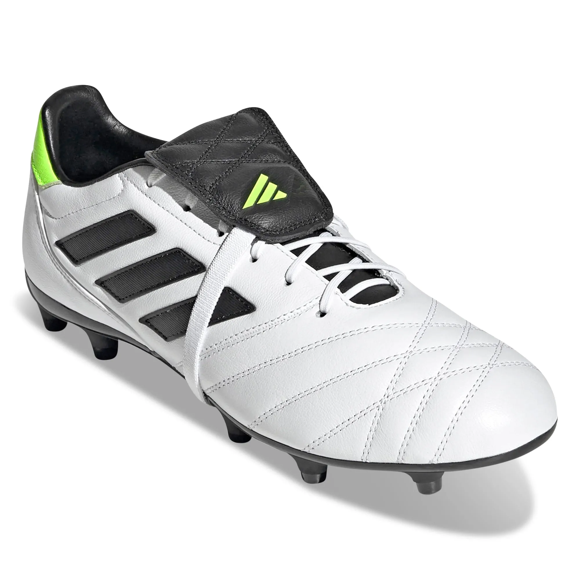 adidas Copa Gloro Firm Ground Soccer Cleats (White/Core Black/Lucid Lemon)