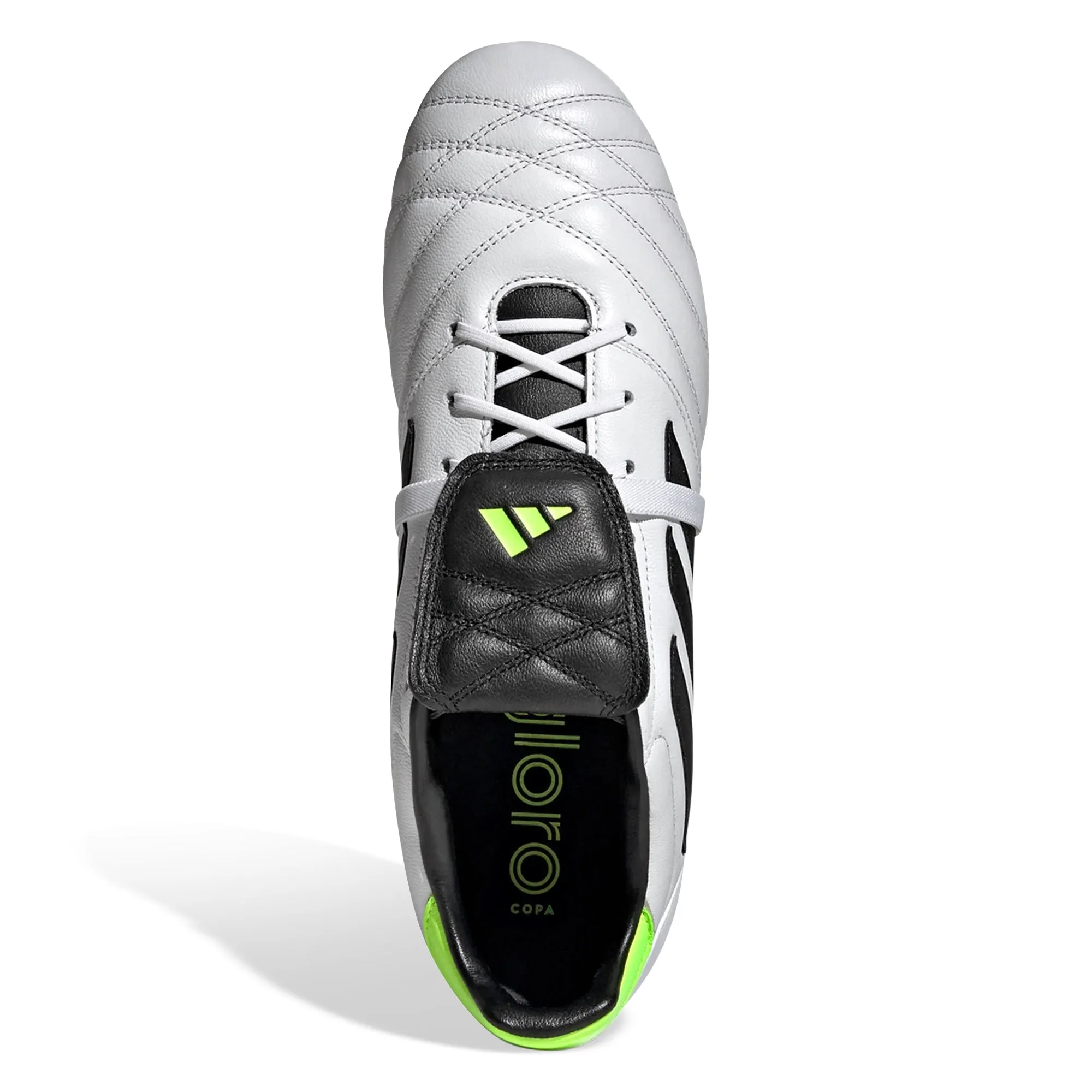 adidas Copa Gloro Firm Ground Soccer Cleats (White/Core Black/Lucid Lemon)