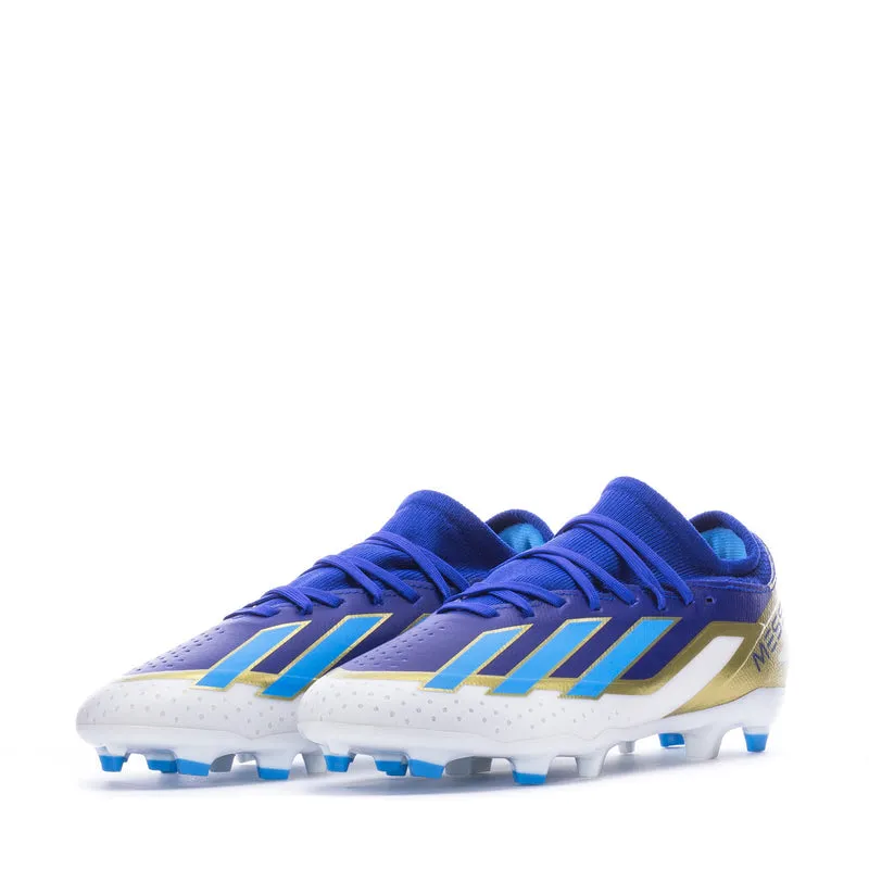 adidas X Crazyfast Messi League Firm Ground Junior Soccer Cleats ID0714 Lucid Blue/Blue Burst/Cloud White