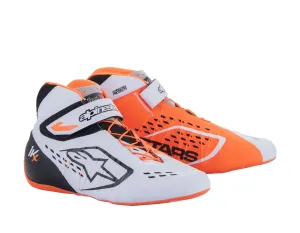 ALPINESTARS 2712123_2041_7 Karting shoes TECH-1 KX V2, white/orange fluo/black, Size 39