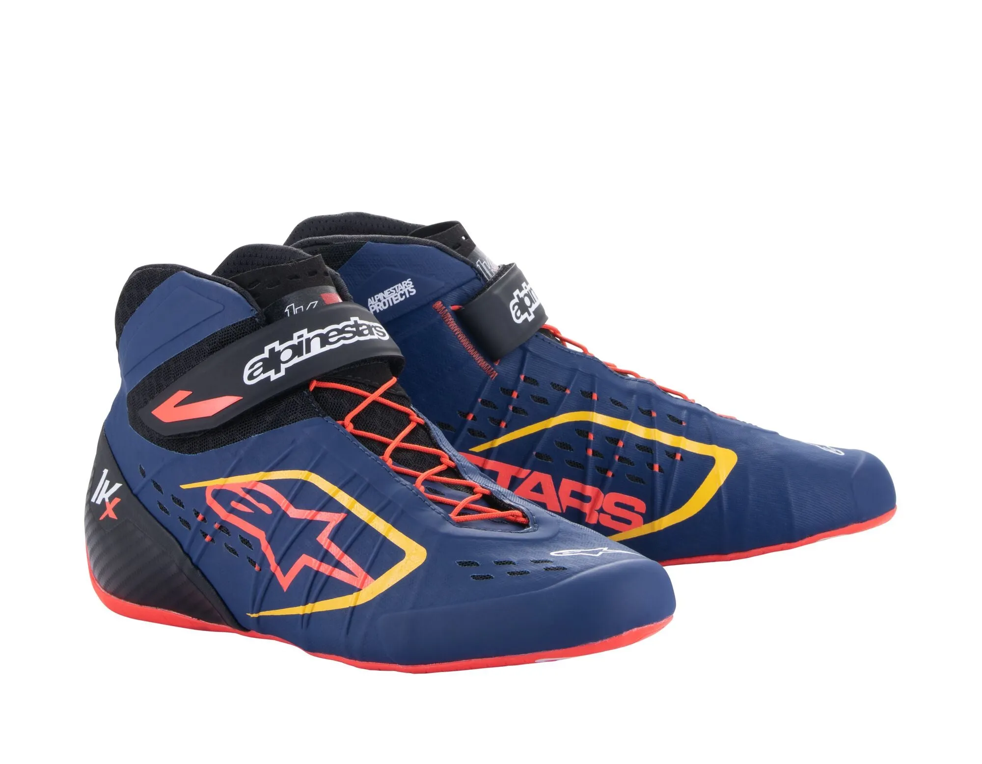 ALPINESTARS 2712123_7135_10,5 Karting shoes TECH-1 KX V2, ultramarine blue/red/yellow fluo, Size 43,5