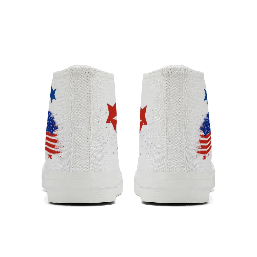 American Flag High Top Canvas Shoes