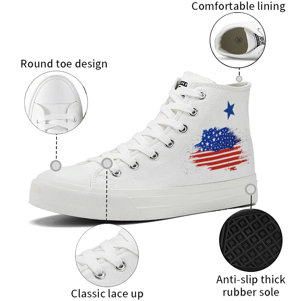 American Flag High Top Canvas Shoes