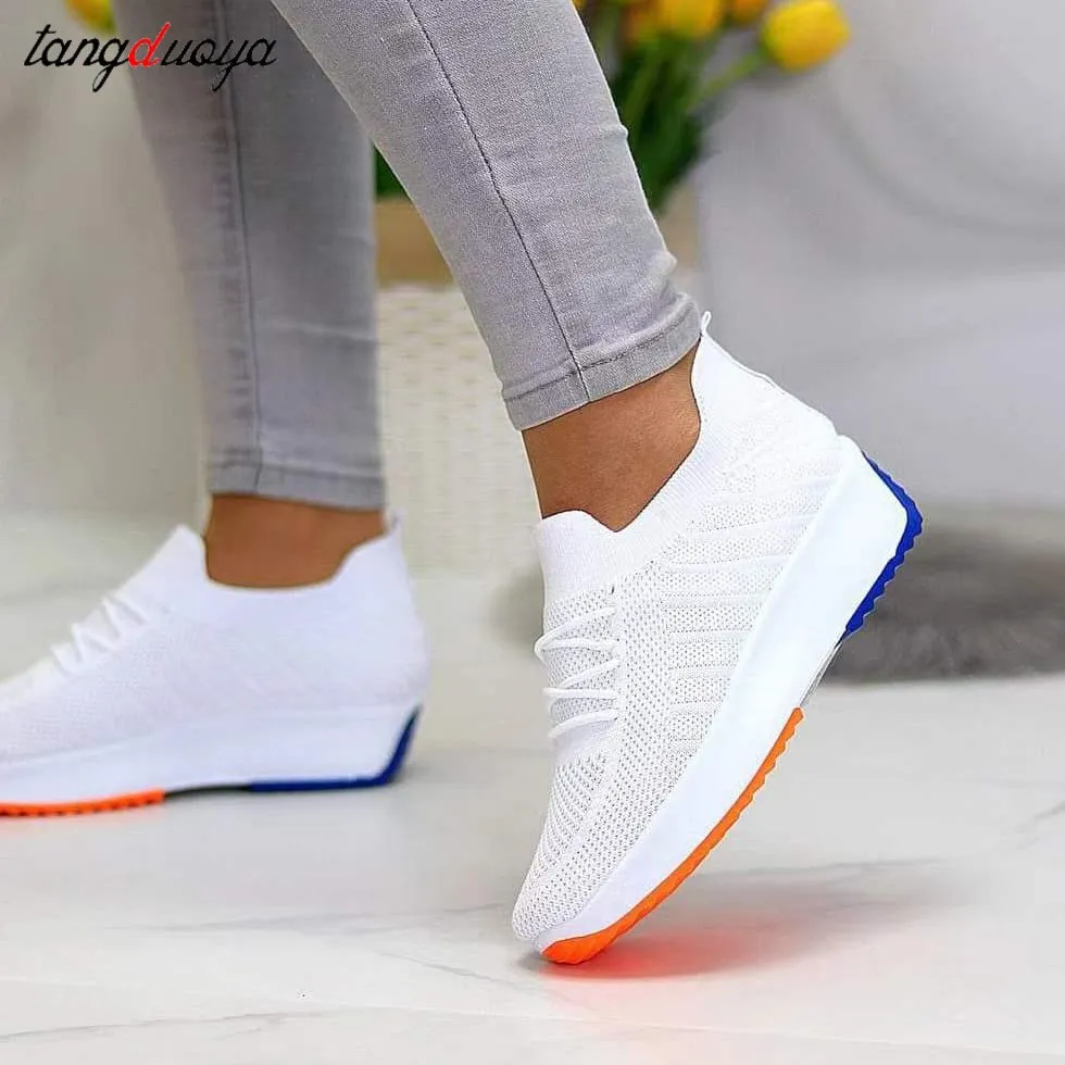 Amozae- Women's Shoes 2024 Summer Hidden Heel Wedges White Pink Sneakers Female Platform Breathable Mesh Red High Heel Casual Shoes 43