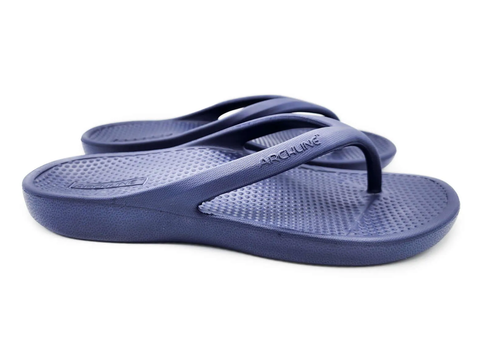 Archline Orthotic Foam Thongs Arch Support Flip Flops Orthopedic Rebound - Navy