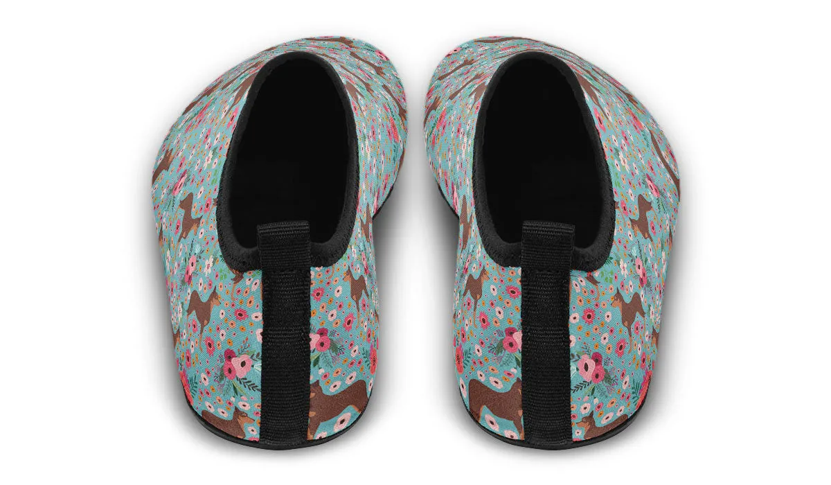 Australian Kelpie Flower Aqua Barefoot Shoes