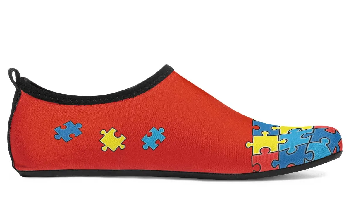 Autism Awareness Puzzle Aqua Barefoot Shoes