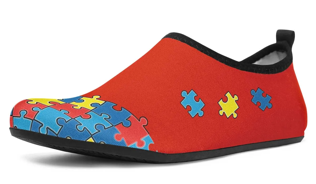 Autism Awareness Puzzle Aqua Barefoot Shoes