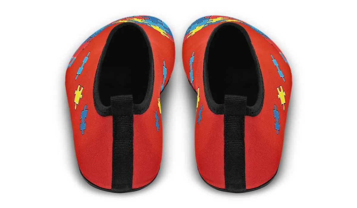 Autism Awareness Puzzle Aqua Barefoot Shoes