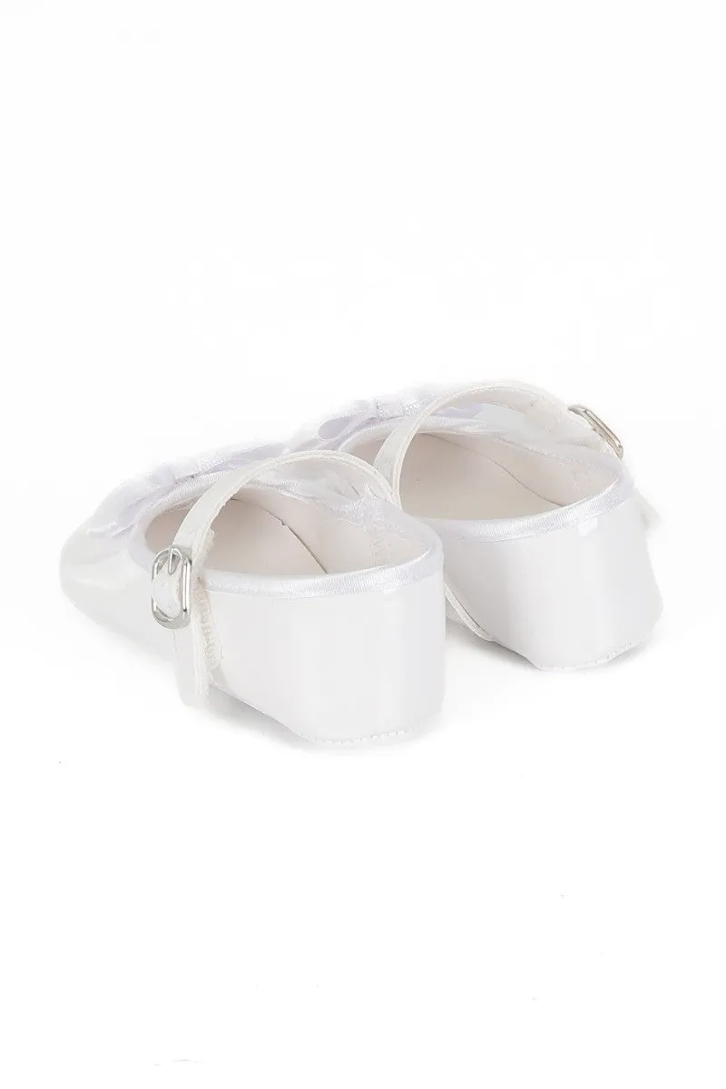 Baby Girls Soft Pre-Walker Shoes - White