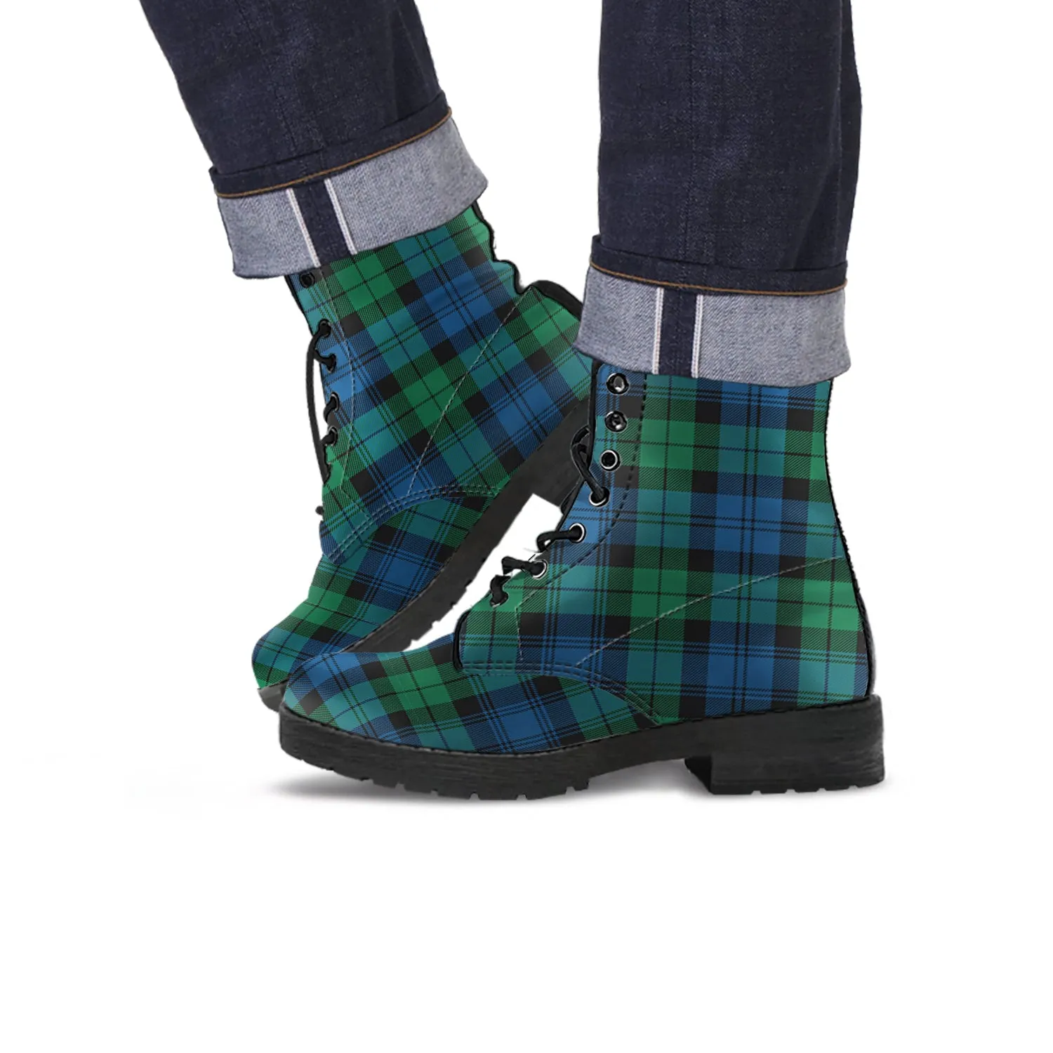 Black Watch Ancient Tartan Leather Boots