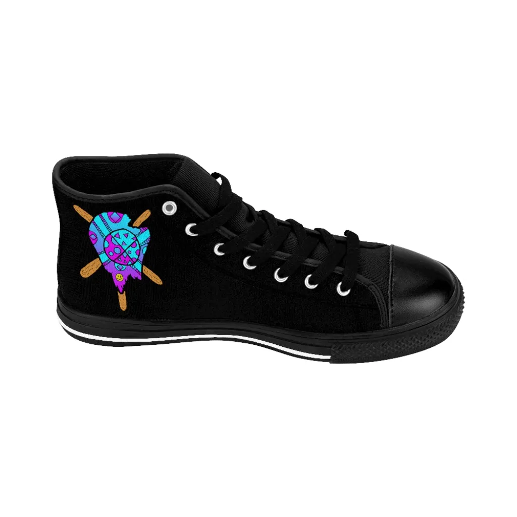 Blue and Purple Melted Popsicle Men's High-top Sneakers