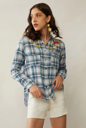 Bohera Trail Blossoms Embroidered Shirt