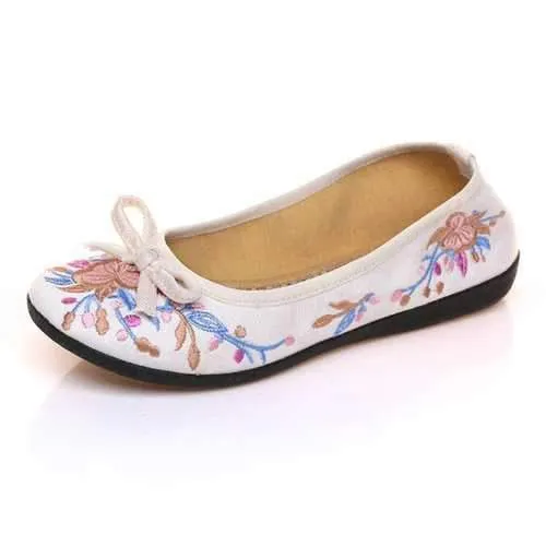 Bowknot Flower Slip On Loafers