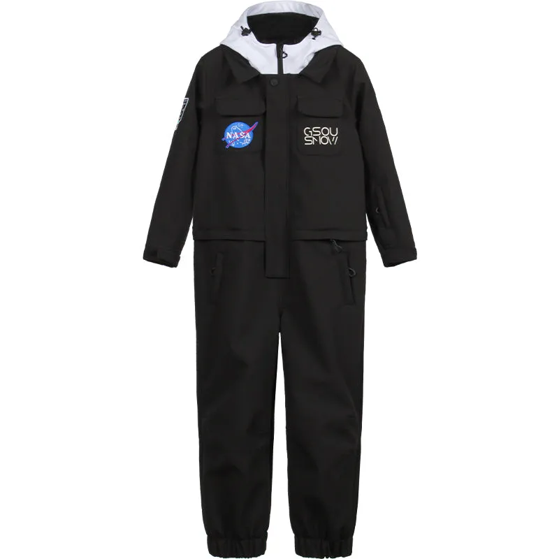 Boy & Girls Unisex Gsou Snow Nasa Space Ski Suit One Piece Snowsuits