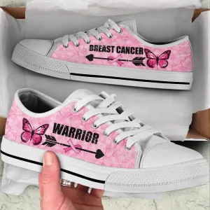 Breast Cancer Shoes Warior Ribbon &amp Arrow Low Top Shoes, Best Canvas Shoes, Low Top Sneaker