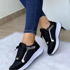 Breathable Round Head Flat Sneakers Women's Shoes