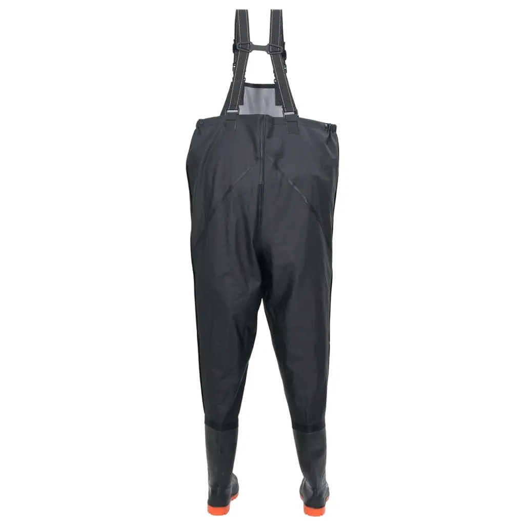 Chest Waders with Boots Black Size 43