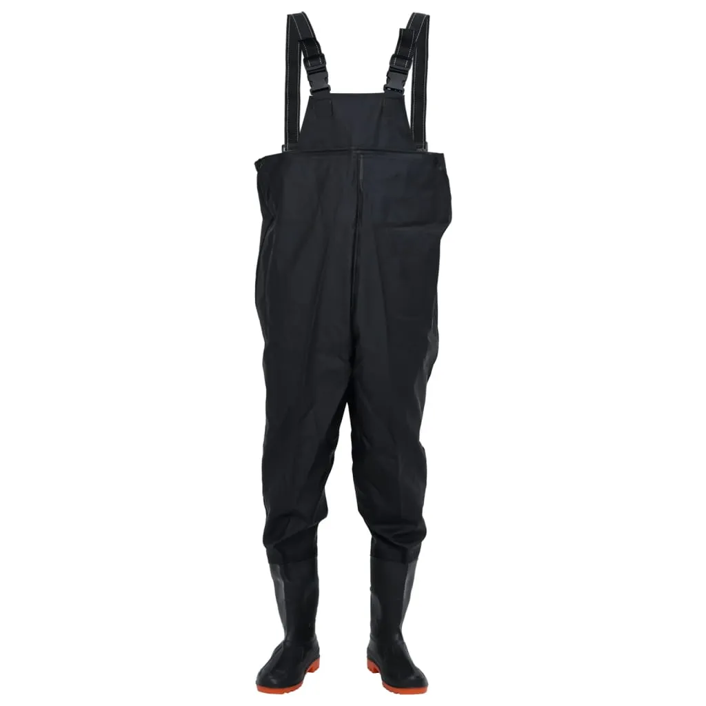 Chest Waders with Boots Black Size 43