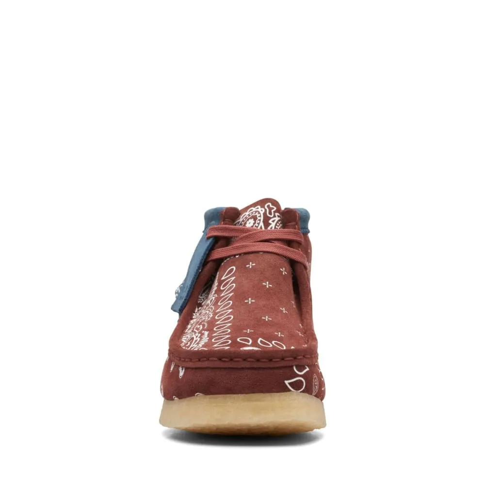 Clarks Originals Wallabee Boots Men's Brick Red Paisley Suede 26168826