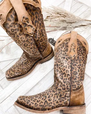 Corral Women's Leopard Print Square Toe Cowgirl Boots C3788