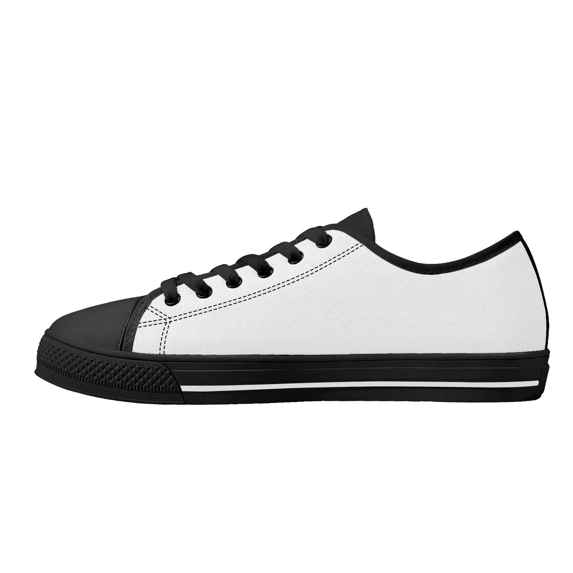 Custom Low Top Canvas Shoes - Black D24