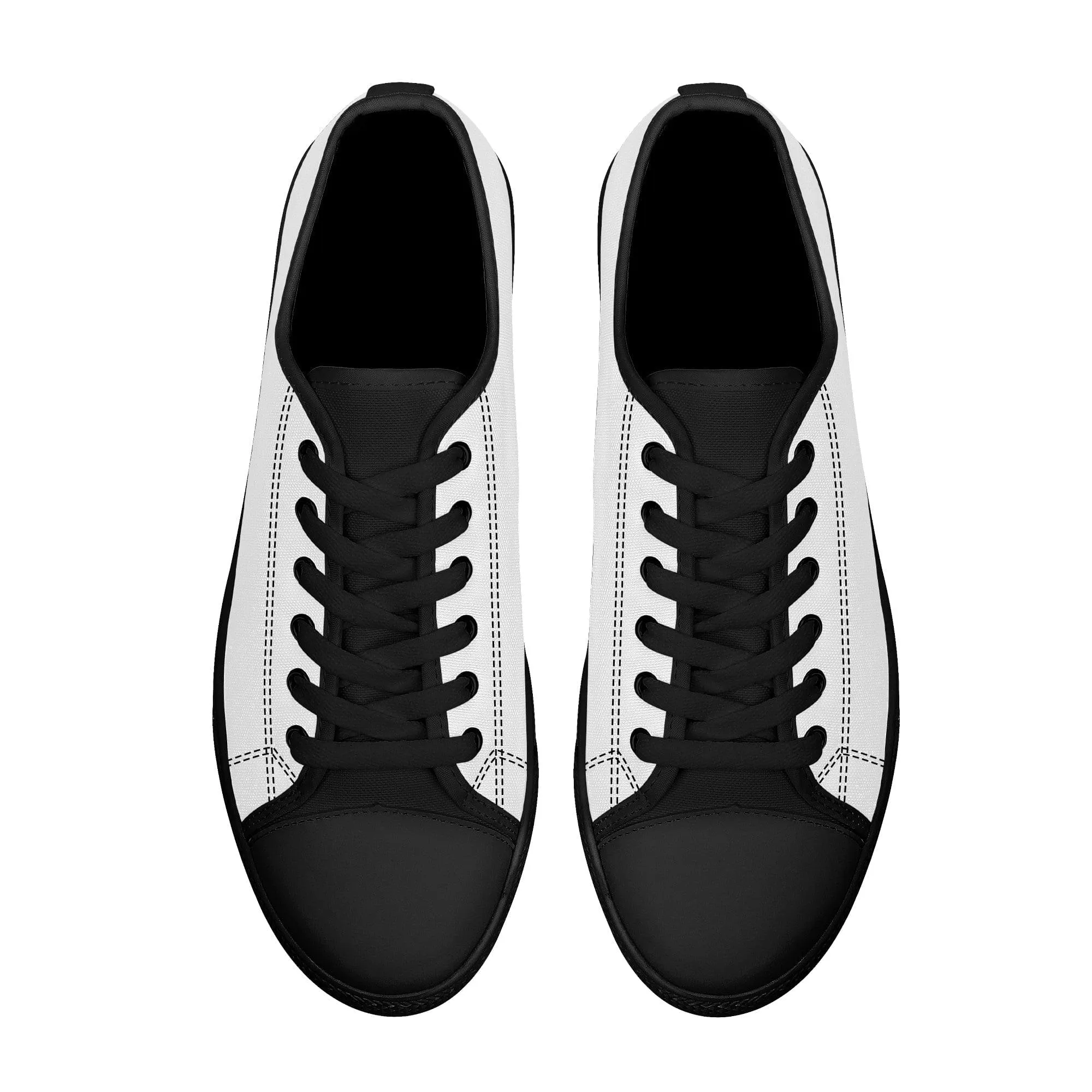 Custom Low Top Canvas Shoes - Black D24