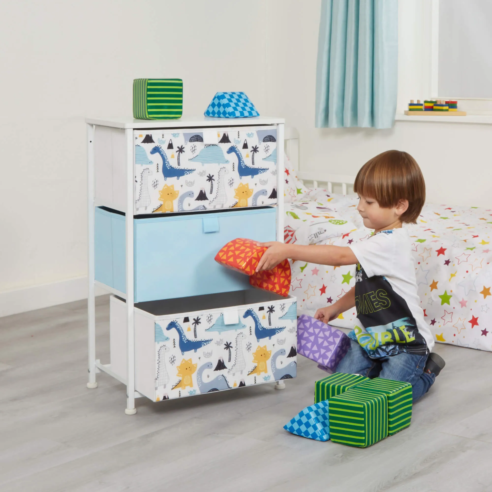 Dinosaur 3 Drawer Kids Storage Chest