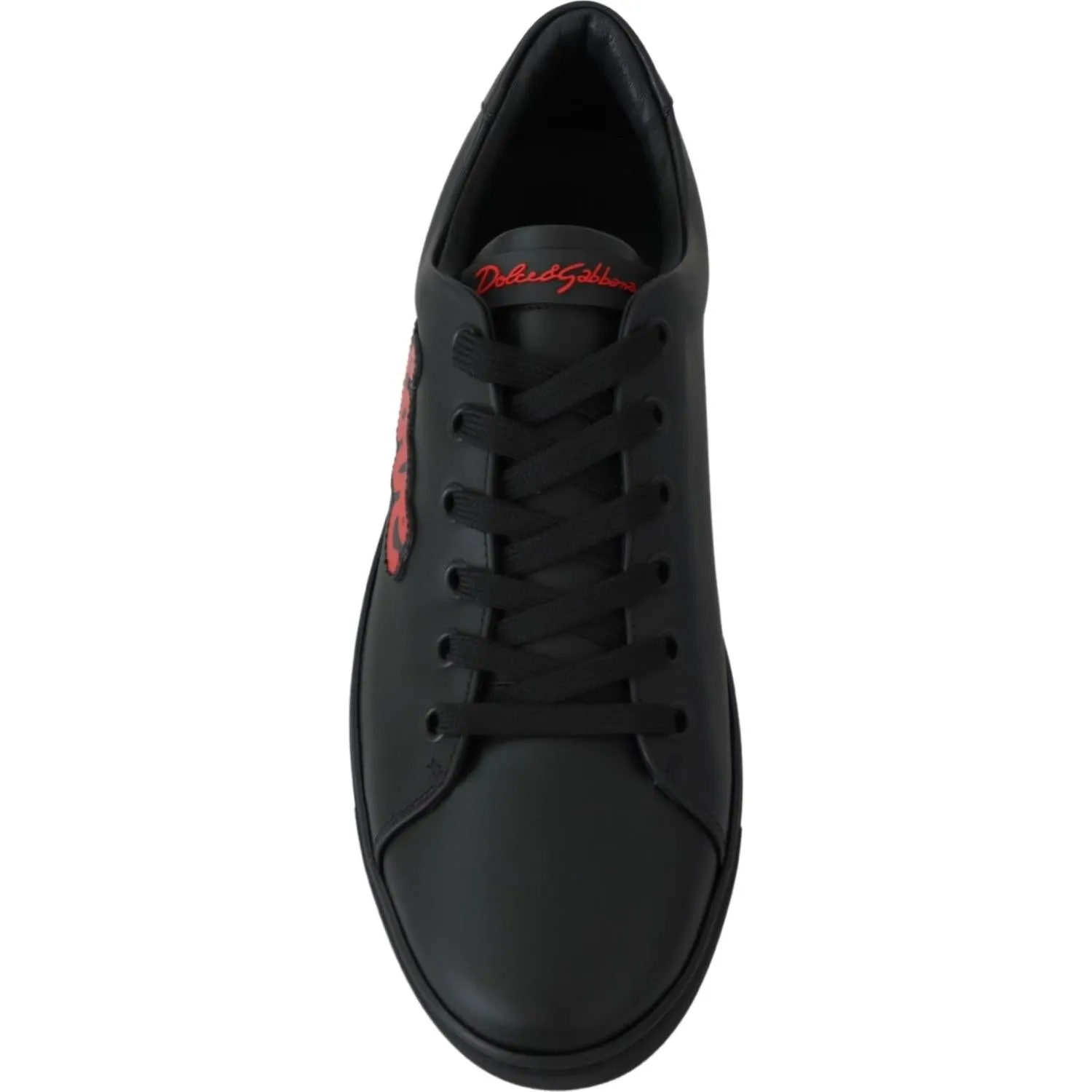 Dolce & Gabbana Elegant Leather Sneakers with Red Accents