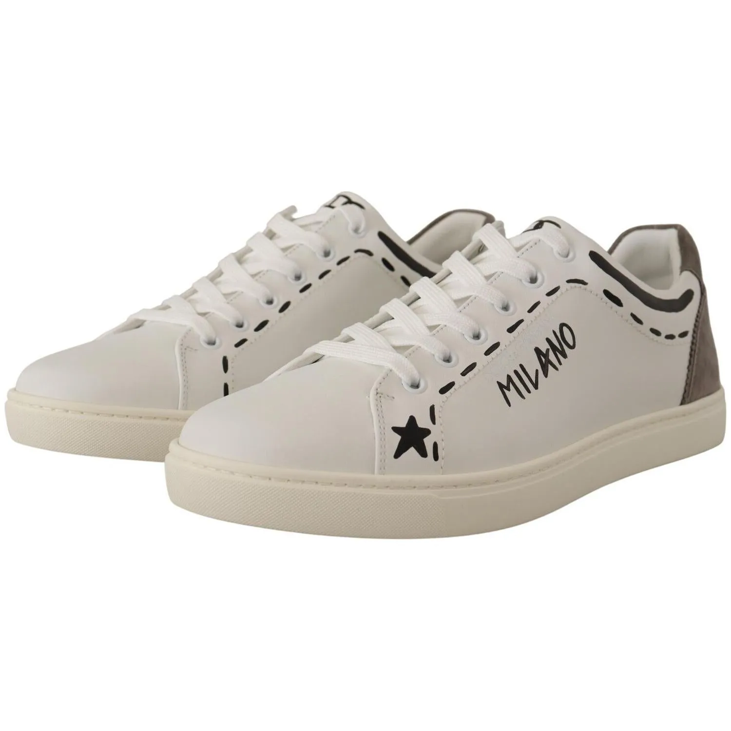 Dolce & Gabbana Elegant White Leather Casual Sneakers