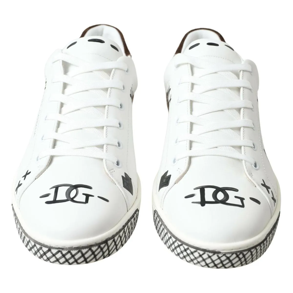 Dolce & Gabbana Sleek White Leather Casual Sneakers