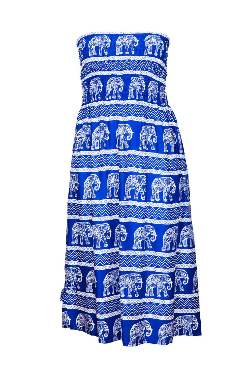 Elephant Trail Strapless Tube Dress