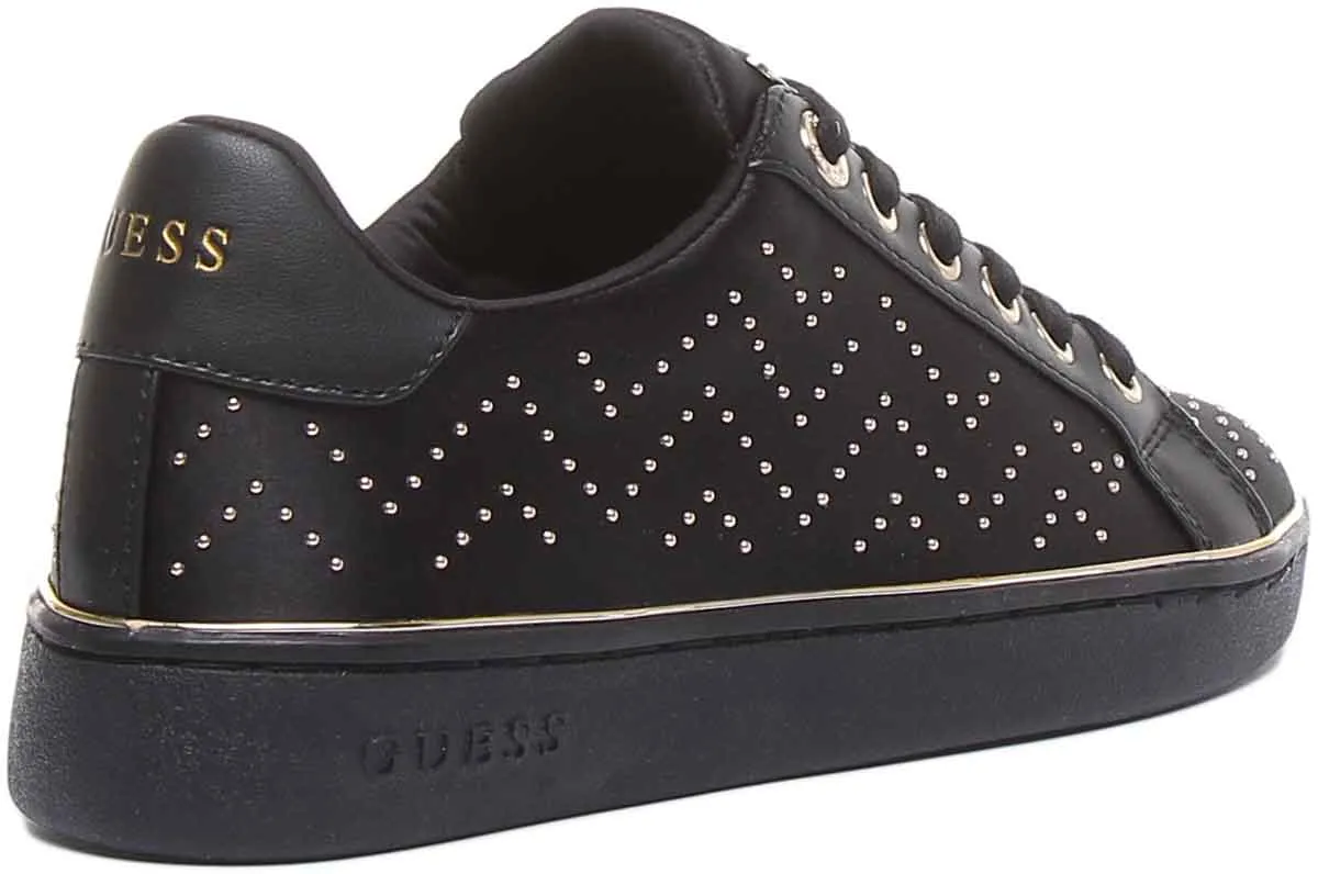 Guess Bikram 2 Active Women's Lace Up Casual Trainers In Black Gold