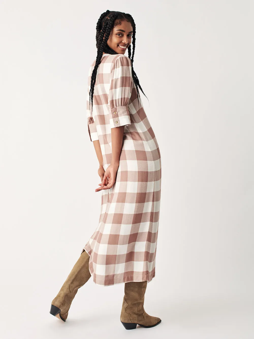 Helena Dress in Brownie Buffalo Check