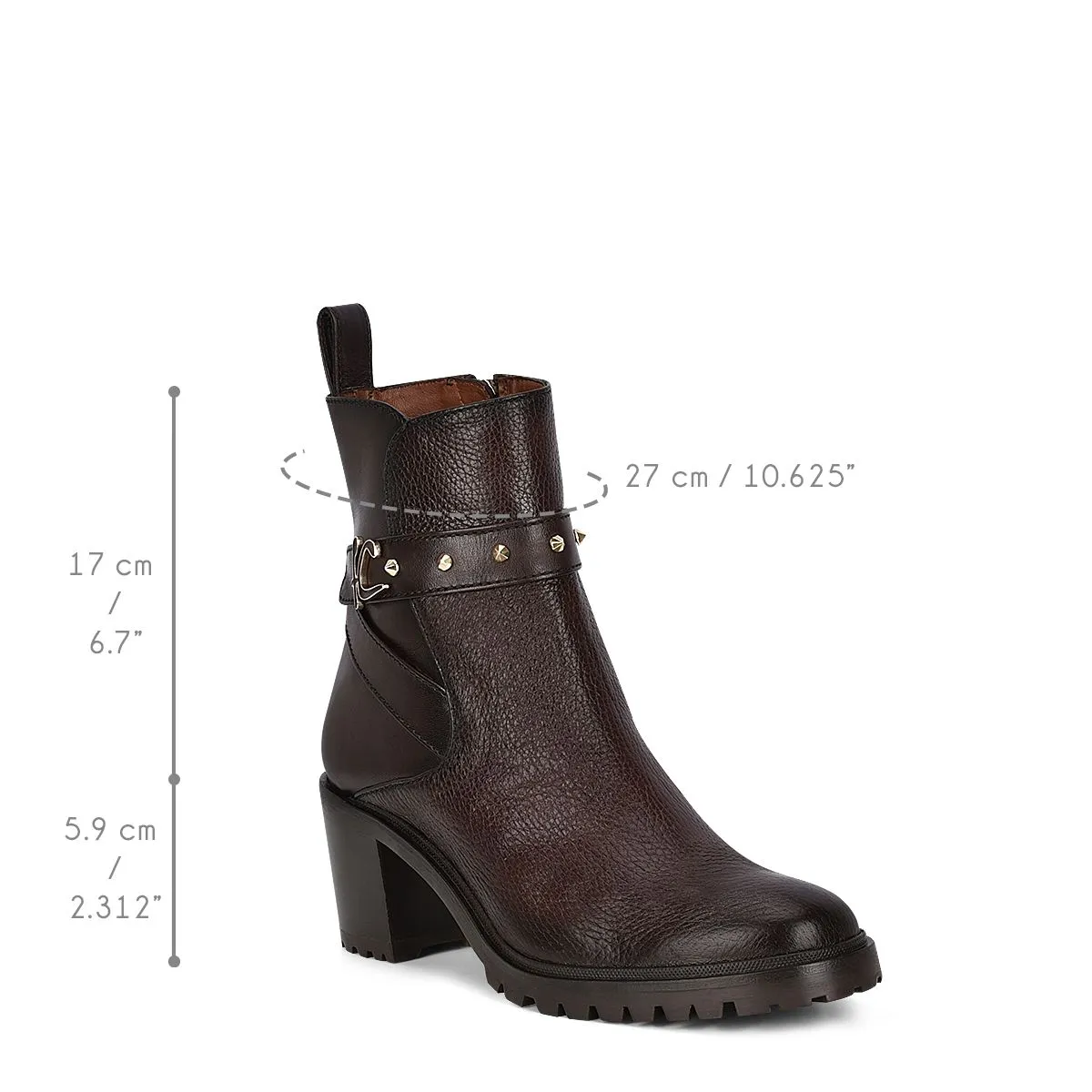 K35VNTS - Cuadra brown casual fashion deer leather ankle boots for women