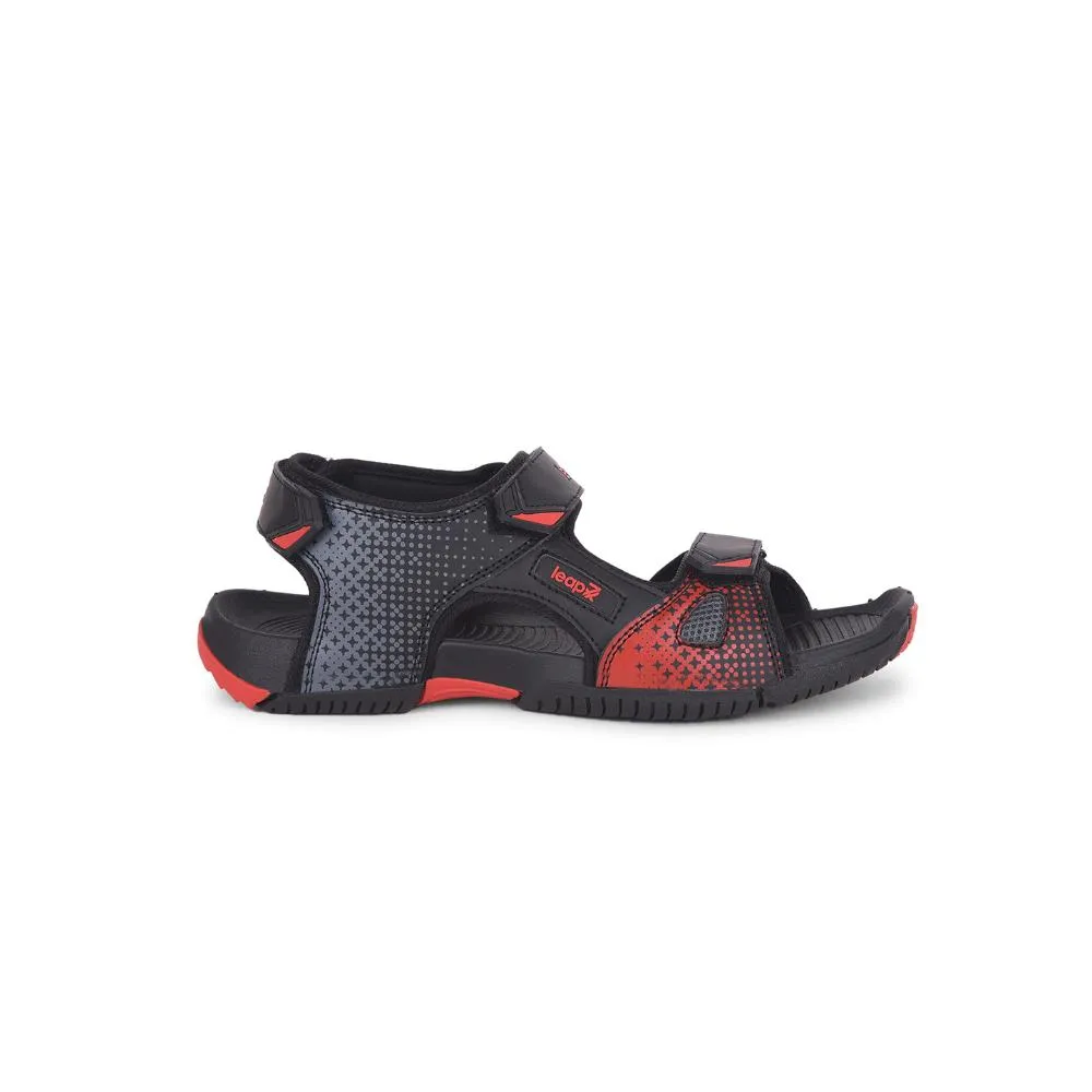 Leap7x By Liberty Mens MONACO Black Sporty Casual Sandal