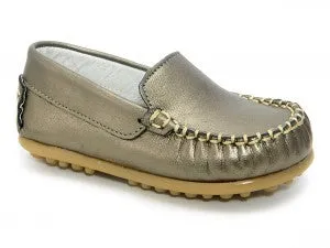 Leather Moccasin Gold for Girls Patucos Shoes