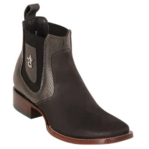 Los Altos Boots Mens #82BV16359 Ankle Boot Wide Square Toe | Style Nobuck Boots | Color Taracco