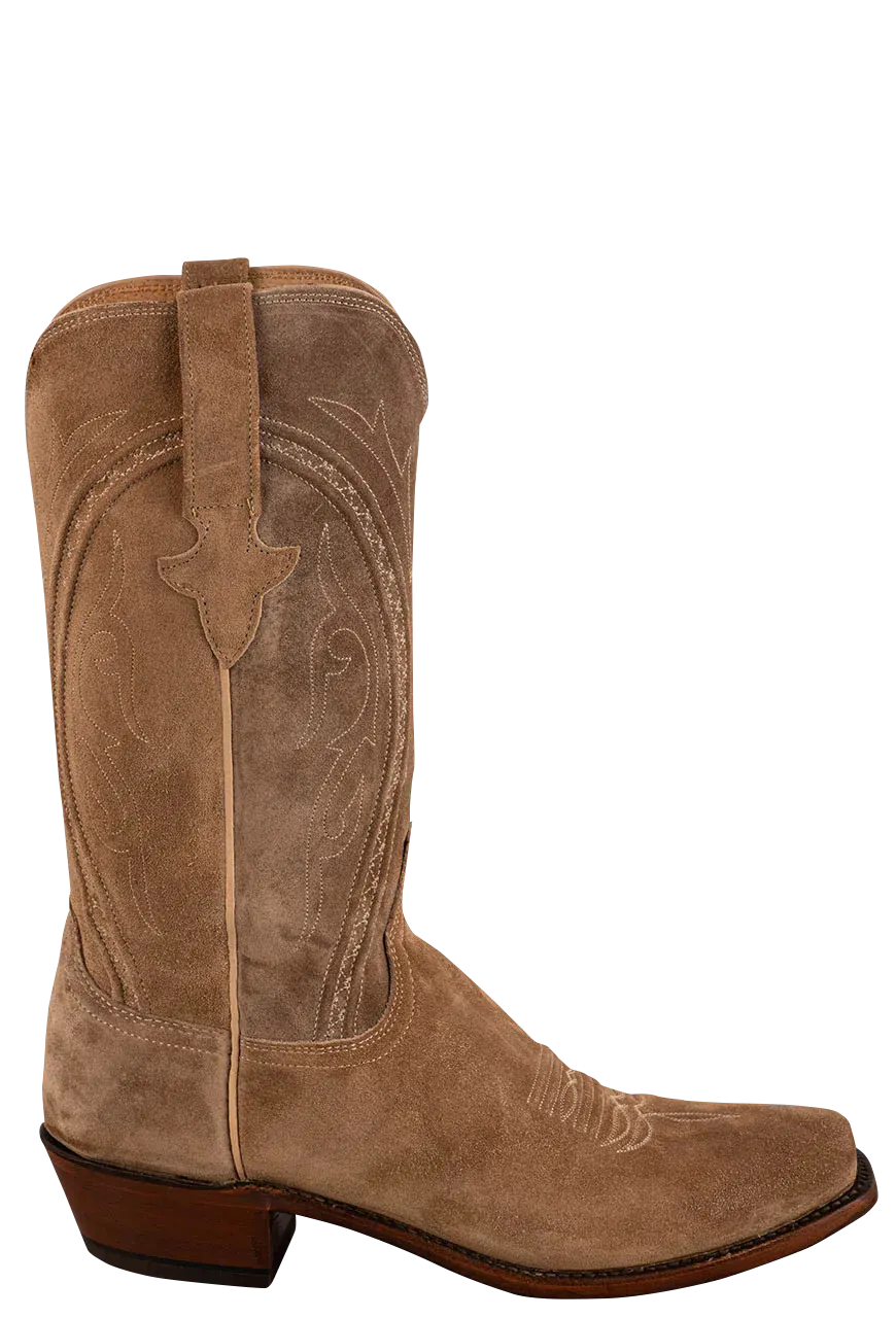 Lucchese Men's Suede Jessie Cowboy Boots - Tan