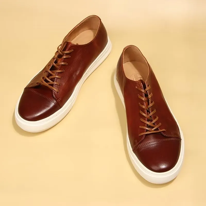 LuxLeather Elegant High Top Fashion Sneakers