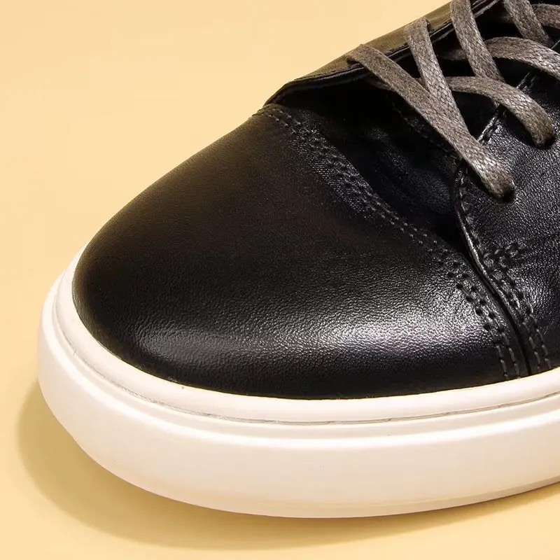 LuxLeather Elegant High Top Fashion Sneakers