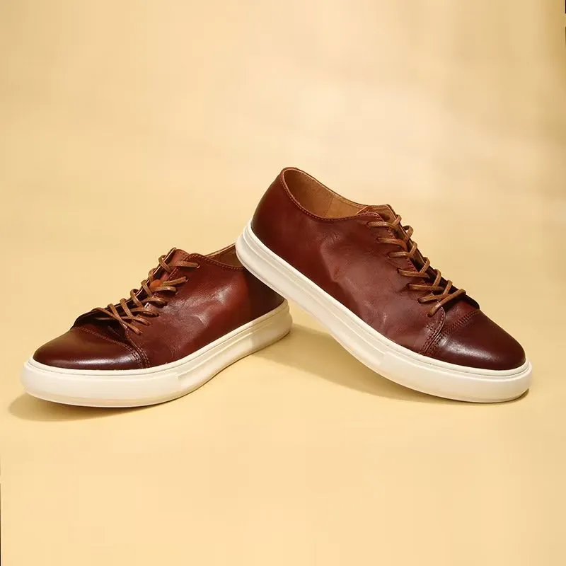 LuxLeather Elegant High Top Fashion Sneakers