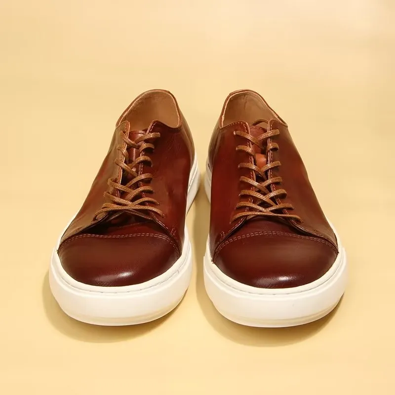 LuxLeather Elegant High Top Fashion Sneakers