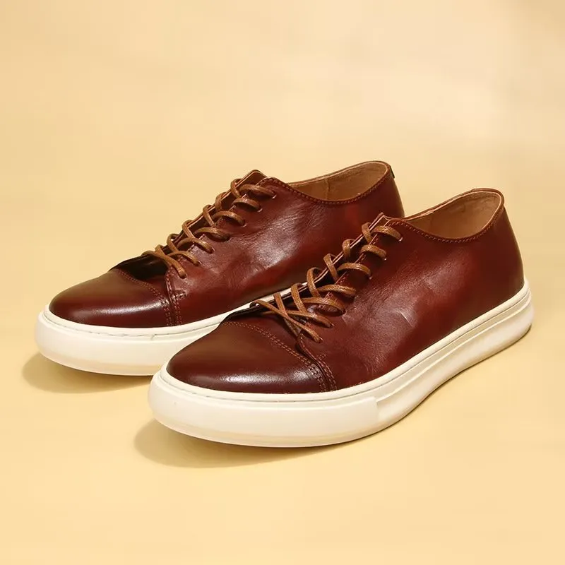 LuxLeather Elegant High Top Fashion Sneakers